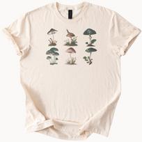 Mushroom and Fungi Graphic Tee Botanical Forest Toadstool Plants Shirt Nature Aesthetic Art Top 130