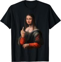 Mona Lisa With Middle Finger Lightweight Graphic TShirt Size S5xl S