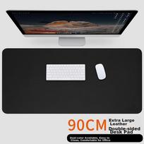90x45 Mouse Pad, Extra Large Desk Mat, Waterproof Leather Desk Pad, Computer Mat, Keyboard Leather Tablecloth, Double-Sided Mat, Black 3764