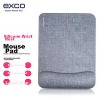 EXCO Luxury Large Mouse Pad Wrist Rest, Men\'s Anti-Friction Wrist Pad for Laptop, Portable, Quality Cotton Linen Gray 9558