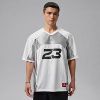 Jordan Flight T Shirts Men's White/Light Smoke Gray/Black V Neck Moder S