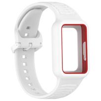 Silicone Case+Strap Bracelet Watchband for Samsung Galaxy Fit3/Huawei Band 9/8 balta