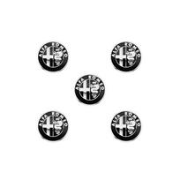 AJKRY1 11mm 14mm Aliuminio Metaliniai Automobilio Raktų Emblemos Lipdukai Alfa Romeo Giulietta GT 159 147 156 Mito Brera Giulia F1 Stelvio Volante (as the picture,11mm) black