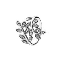 Pandora lapų rašto mados tendencija sidabrinis žiedas moterims 190921CZ sidabras