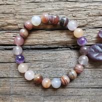 8mm Botswana Amethyst Stone Beads,Onyx Pendant,Prayer Bracelet,Healing Power Jewelry,Yoga Necklace,Meditation accessories Bracelet kava