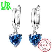 925 Silver Women's Drop Earrings Red Crystal Peridot Blue Topaz Gemstone Jewelry