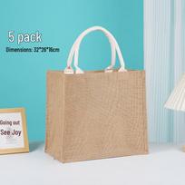 Volcano Lake Simple Linen Tote Bag 5-Pack