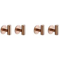 ABBY-4Pcs Bathroom Hook Stainless Steel Hook Heavy Duty Hook For Bathroom Kitchen Living Room Hotel Coat Hook (Nail Free)