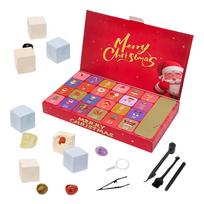 Countdown Calendar Christmas Advent 24 Boxes Natural Crystals Stone Digging Theme Holiday Party Favors for Girls Boys Kids L raudona