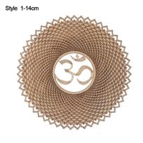 14 cm medinis sienos ženklas Gyvybės gėlės formos padėkliukas lazeriu pjaustytas medis sienų menas DIY padėkliukų gamyba geometrinis ornamentas namų dekoras