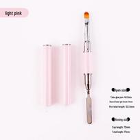 Double-Ended Nail Art Pen Set: Gel Picker, Steel Pusher, Embossing & Color Mixing Stick with Phototherapy, Round Head, Line Drawing & Ombre Tools šviesiai rausvos spalvos