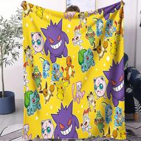 Pokemon Pikachu Cyber City TechThemed Blanket Warm Soft Street Trend Plush for Girls Boys for Bedroom Living Room Home Decor 75x100cm (30x40inch)