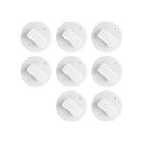 8Pcs Bathroom Curtain Holders Clips Corrosions Resistant Easy to Open Close Mechanism Shower Drape Adhesive Clamps 1 white