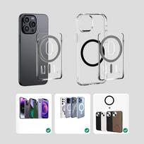 For Magsafe Transparent Magnetic Wallet Clip Phone Back Sticker For Iphone12Pro 13 14 Pro Max Macsafe Card Bag On Sleeve A1