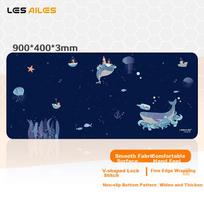 LESAILES Whale Game E-Sports Mouse Pad, Extra Large Computer Keyboard Desk Mat, Easy to Clean, 900*400*3mm