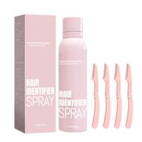 Hair Identifier Spray 4 Folding Dermaplaning Razors Hair Identifying Spray for Face Shaving All Skin Hair Types Facial Hair Removal Tool Kit for Women