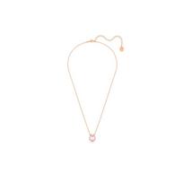 Swarovski Bella V Pendant Round Cut Crystal, Rose Gold Plated Necklace Women's 5662088 auksas