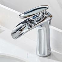 Waterfall Basin Faucet White Gold Black Silver Faucet Deck Mounted Basin Sink Tap Mixer Hot & Cold Brass Tap gray