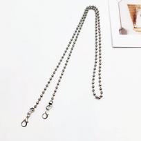 DIY Metal Round Bead Chain Crossbody Bag Replacement Strap with Lobster Clasp sidabro baltos spalvos