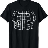 Magnified Chest Optical Illusion Grid Boobs 3D Graphics Idea T-Shirt S juoda