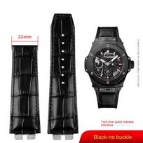 Aukštos kokybės natūralios odos laikrodžio apyrankė Apyrankė Hublot Big Bang 411 greito atsegimo karvės odos dirželis 27mm Nemokami įrankiai 27mm
