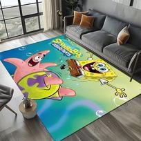 3D mielas Patriko žvaigždės animacinis kilimas svetainei, miegamajam, namų sofos dekoravimui, vaikų žaidimams, neslystantis grindų kilimėlis, Kalėdinė dovana 40x60cm( 15x23in )