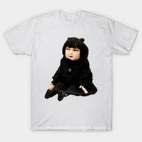 Men Black Print T-shirt Nadja Doll No-Cut Transfer Paper Print Cotton Tshirt 4XL balta