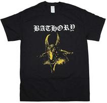 Bathory Band Music Song Yellow Goat Logo Red Eyes Men's Cotton T-Shirt S