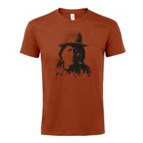 Native American - Sitting Bull T-shirt Terracotta Heavy 190 gsm Birthday Gift L