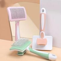 1pcs Pet Hair Removal Comb Undercoat Hair Removal Slicker Brush For Dog And Cat Grooming Tool rožinė