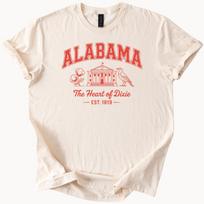 Alabama Heart of Dixie TShirt Cotton Blossom State Capitol Bird Est 1819 Tee 100