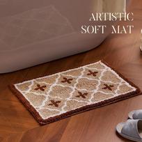Yinshang Vintage-Style Bathroom Mat, High-End Feel, Bathtub Side Absorbent Foot Pad, Flocked Thickened Version, Quick-Drying Absorbent Carpet