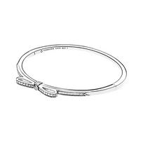 Pandora Lanko pavé apdailos dizaino apyrankė moteriška sidabrinė 590536CZ sidabras