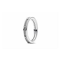 Pandora Inlaid decoration 925 silver synthetic cubic zirconia ring women's silver Silver 56 mirror jewelry box sidabras