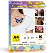 5 Sheets of Inkjet Tattoo Transfer Paper, A4 Size, Dual-Use Tattoo Design Supplies, Manufacturer Cross-Border A4 Size 11.7X8.3 in