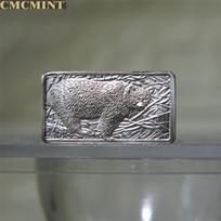 Custom Embossed Coins 2.5 Gram Silver Bear Bar Commemorative Coin 20.4*11*1.4mm sidabras