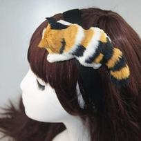 Cute Plush Cat Headband for Women, 3D Calico Kitten Hair Band, Funny Party Hair Accessory Gift įvairiaspalvis