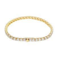 Swarovski Pave design, gold-plated crystal bracelet, same style for men and women, couple style, gold 5657664 auksas