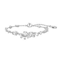 Swarovski Gema Asymmetrical Floral Pattern Rhodium Plated Bracelet Women's White 5644687 balta