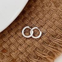 Brushed Round Earbuds New Year's New Earrings Are Cold Style Design and Niche Atmosphere