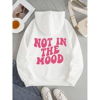 Not In The Mood Personality Letter Male Hoody Fashion Autumn Sweatshirt High Quality Hooded Simple Casual Sportswear S