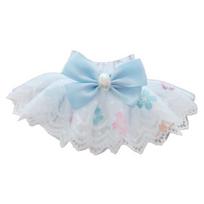 Cat Bib Soft Touch Lovely Bandana Adjustable Bow Collar Bib Lace Neck S mėlyna