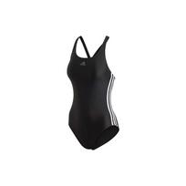 Adidas margas dryžuotas sportinis maudymosi kostiumas moterims juodas FI8263 XS