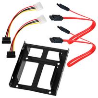 2,5 colio SSD į 3,5 colio laikiklį Dviems kietiesiems diskams HDD lizdo adapteris SATA kabelis Montavimo rinkinys