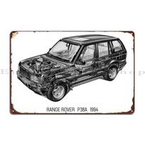 Range Rover P38a 1994 Metalinė lentelė Plakatas Klubo Svetainė Urvas Individualus Kino skardinis ženklas Plakatas 20x30cm gray
