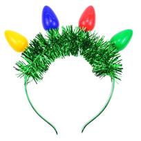 Christmas LED Hair Hoop with Bulb&Tinsels Shape Adult Styling Hair Supplies 1 žalia