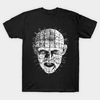 Men Black Print T-shirt Hellraiser No-Cut Transfer Paper Print Cotton Tshirt 2XL juoda