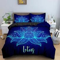 Bohemian Lotus Mandala Flower Bedding Set Twin Queen Size Duvet Cover Pillowcase for Kids Adults Home Textile 70x133cm 2pcs