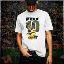 Soccer t-shirt Pele Football Legend World Cup, Brazil, new white tee, S-3XL L