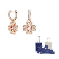Swarovski flower hoop earrings F (One Size Fits All)-Branded gift bag rožinio aukso spalvos